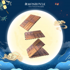 Vỉ ốp sàn gỗ ban công Monrovia - Combo 9 vỉ 12 nan